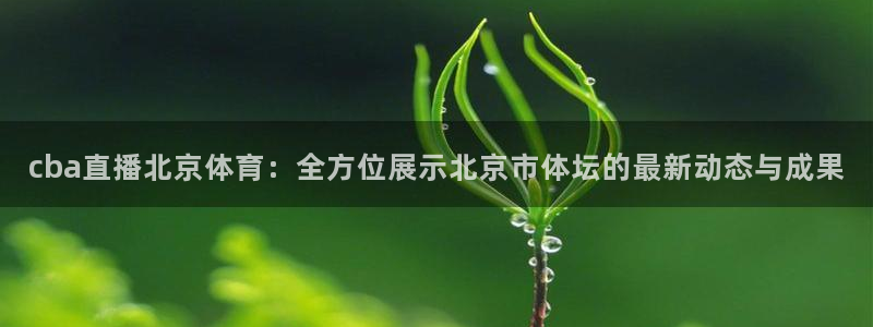 cba直播北京体育：全方位展示北京市体坛的最新动态与成果